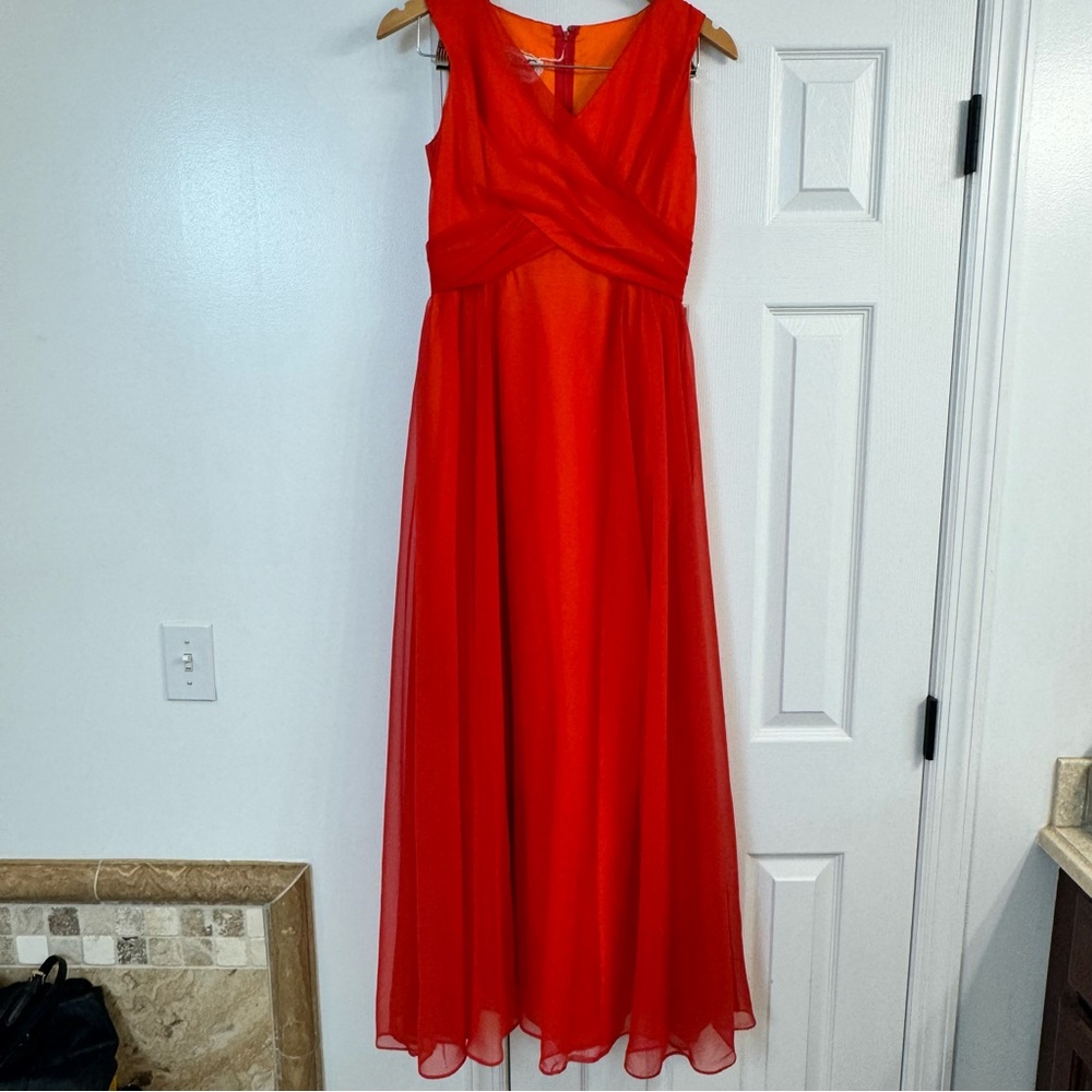 Beautiful Vintage red orange chiffon Miss Elliette